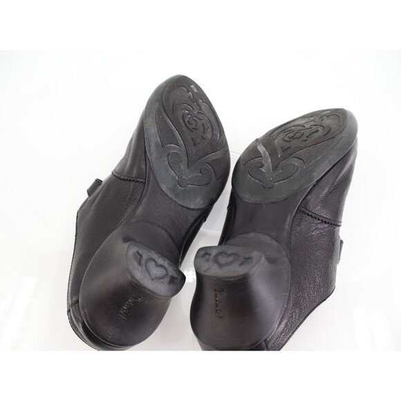 Think! Black Leather Mules Comfort Slip On Clog Shoe Womens 40 9 Comfort - Picture 9 of 12